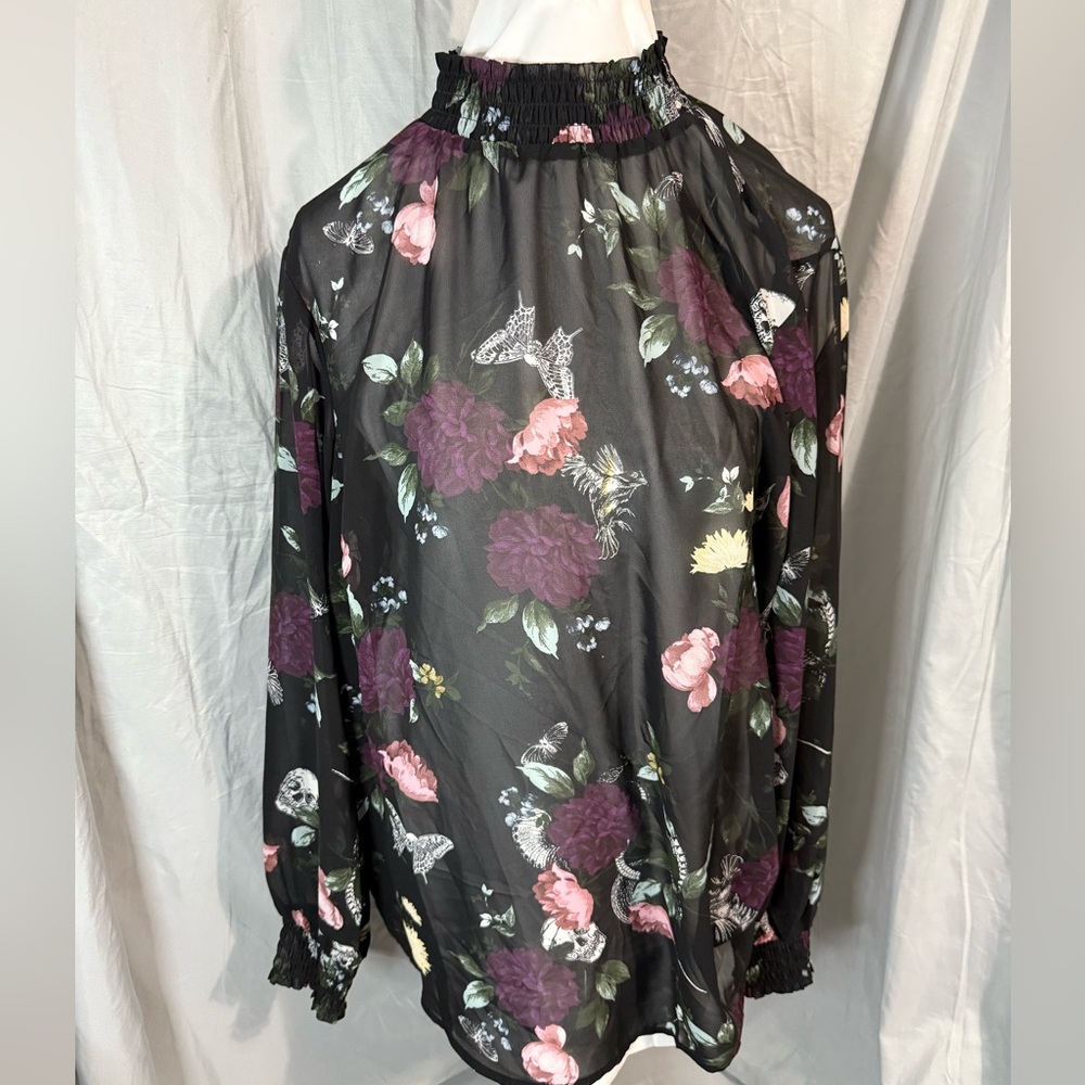 Torrid Black Floral High-Neck Top